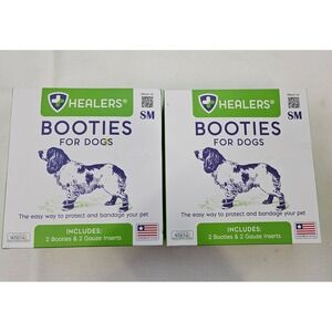 Healers Dog Booties Size‎ Small with Gauze Inserts Medical Paw Protection 2 pack